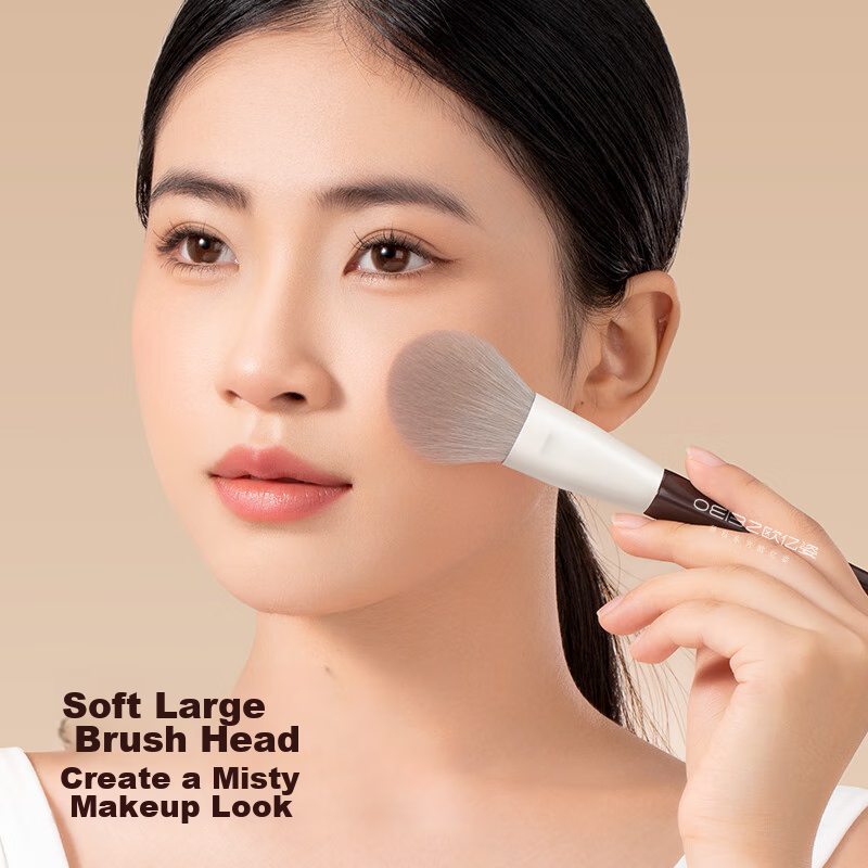 Oeiez Makeup Brush, Loose Powder Brush, Large Size, Animal Hair, Soft, for Face...