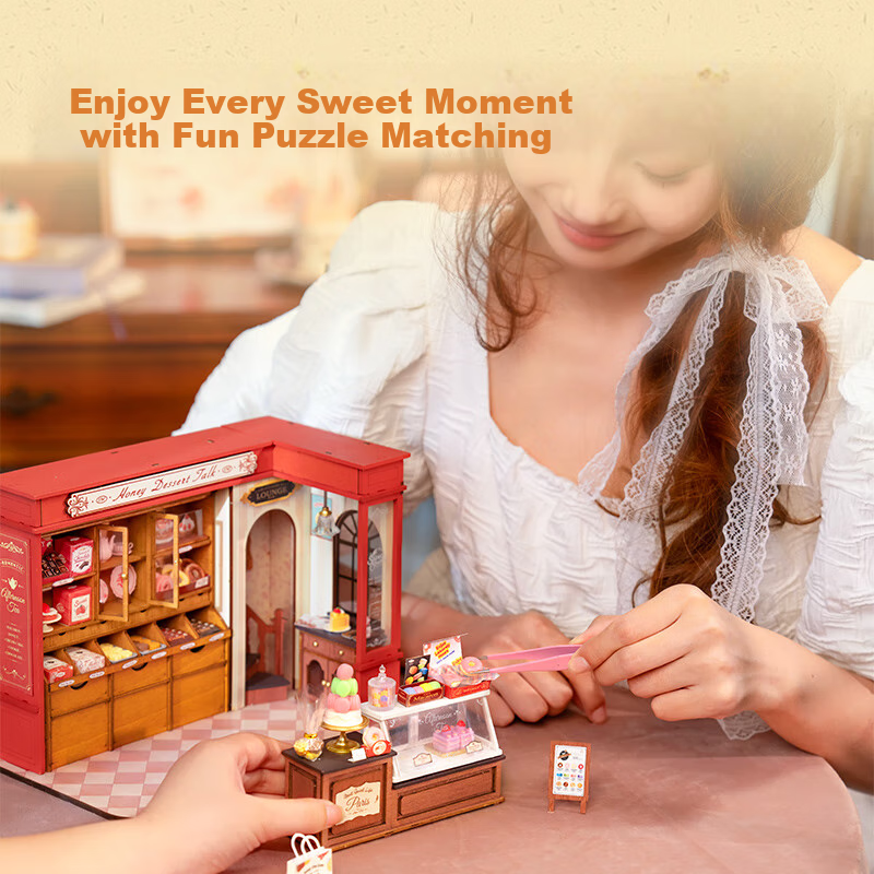 Rolife French Sweet Dessert Shop DIY Cabin Building Blocks Toy Adult 3D Puzzle H...
