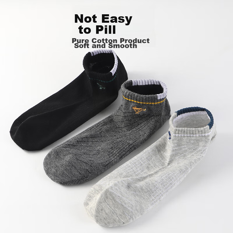 SEPTWOLVES Men's Socks, Pure Cotton, Summer Boat Socks, Men's Lycra Fashion Invi...