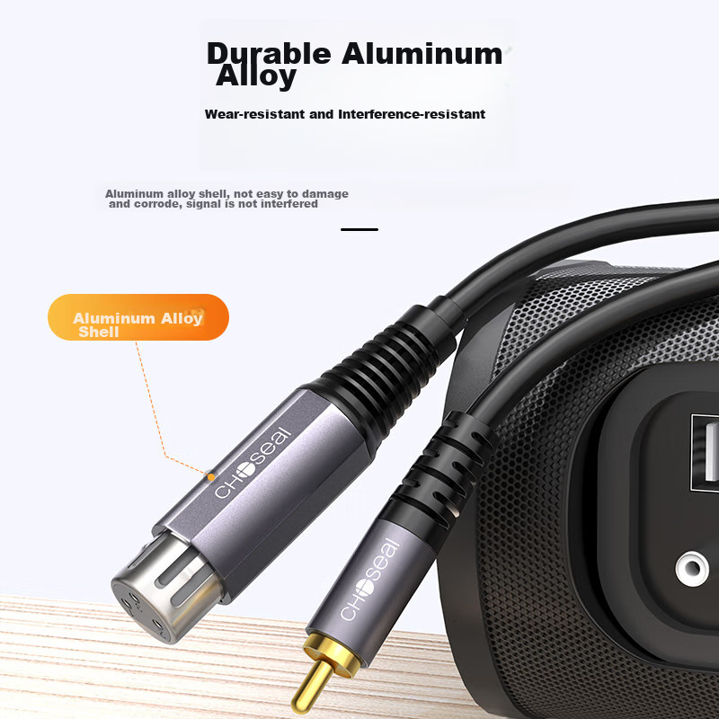 Akihabara Dual RCA to XLR Audio Cable, 2RCA Male to 2 XLR Female, Microphone Mix...
