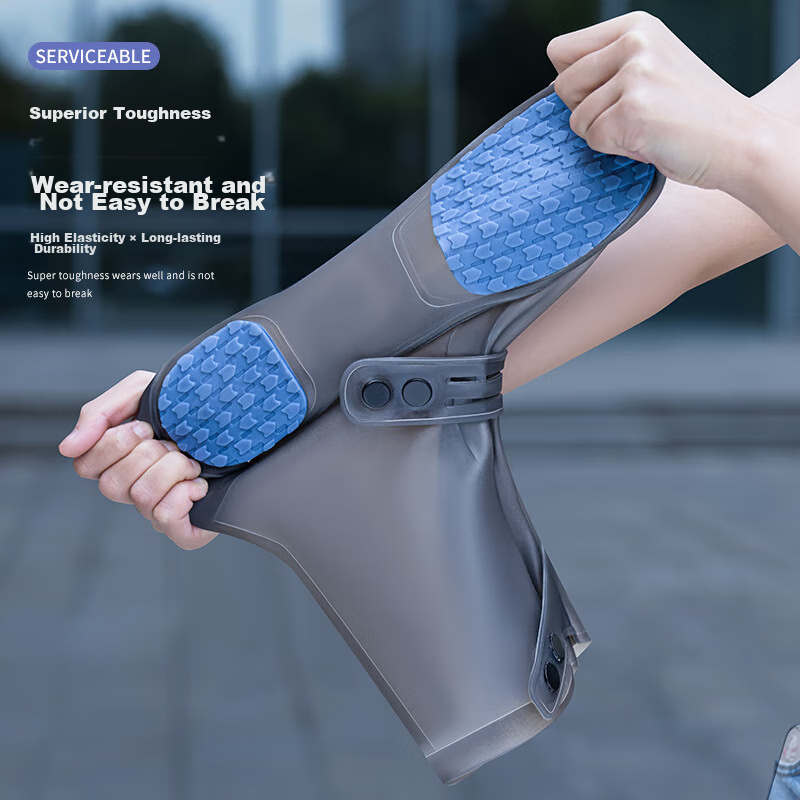 Rain Boots, Waterproof Shoe Covers, Non-Slip, Wear-Resistant, Thickened, Portabl...