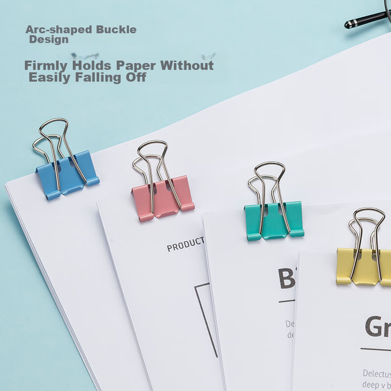 Comix 24 Pieces 32mm Effortless Colorful Long Tail Binder Clips, Medium Size 3#...