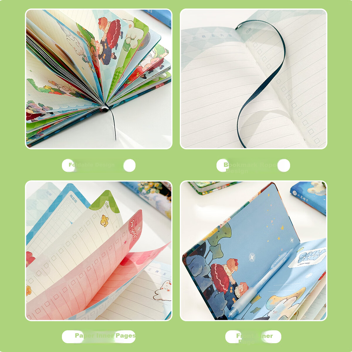 Class 2, Grade 3 Moonlight Garden Cute Planner, Self-Discipline Check-In Book, 6...