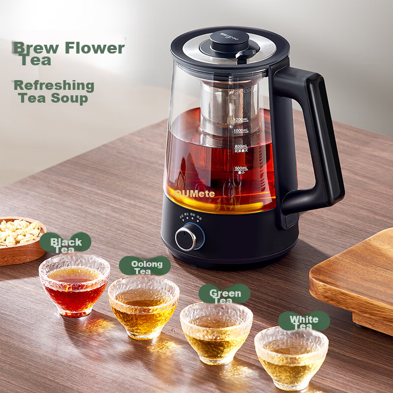 OUMETE Tea Kettle, Tea Maker, Spray Steam Tea Pot, Health Pot, Glass Constant Te...