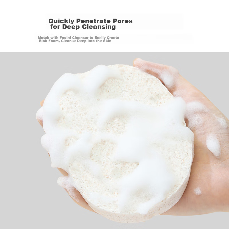 UPLUS Walnut Micro-Beads Facial Cleansing Puff, 2 Pieces with Storage Box, Stron...