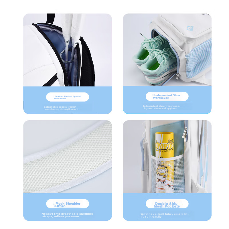 Xunfeng Badminton Bag with Separate Shoe Compartment, Multi-Compartment Fumefeng...