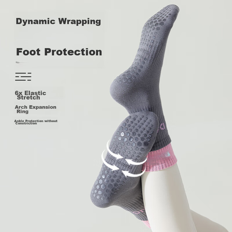 Free-Style Yoga Socks for Women, 2 Pairs, Dance Fitness Pilates Anti-Slip Profes...