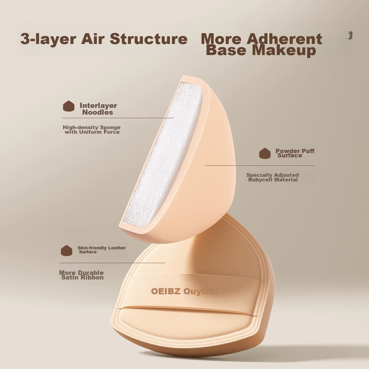 Oeiez Makeup Puff for Air Cushion Foundation, Dual-Use for Dry And Wet Applicati...