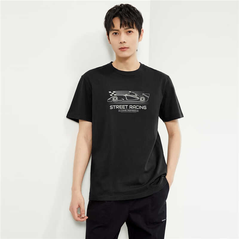 Giordano Men's Short Sleeve T-shirt Knitted Pure Cotton Solid Color Simple Basic...