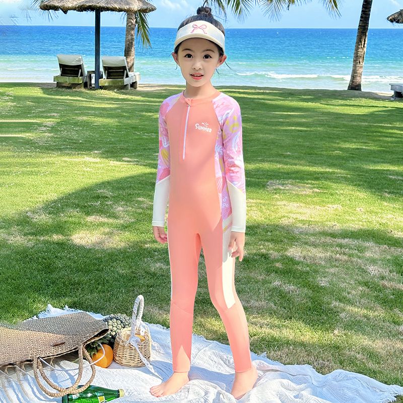 Yoyou Children's Long Sleeve Long Pants One-piece Sunscreen Thermal Spring Big K...