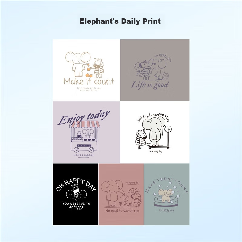 ZARA Women's Cotton Knit T-shirt with Daily Elephant Print Round Neck Short Slee...