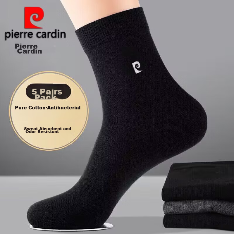 Pierre Cardin Socks for Men, Summer 100% Pure Cotton, Antibacterial And Odor-Res...