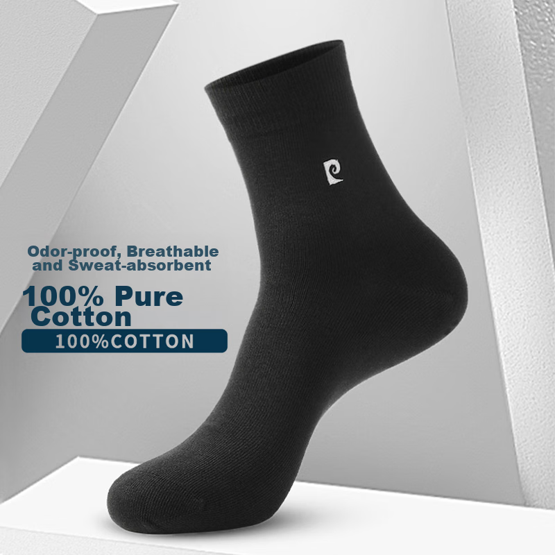 Pierre Cardin Socks for Men, Summer 100% Pure Cotton, Antibacterial And Odor-Res...