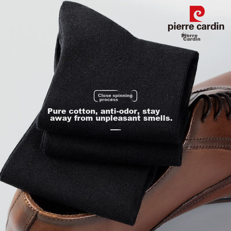 Pierre Cardin Socks for Men, Summer 100% Pure Cotton, Antibacterial And Odor-Res...