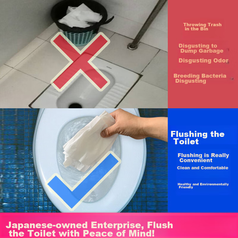 Rinuo Water-Soluble Toilet Paper, Dissolves in Water, Roll Toilet Paper, Absorbe...