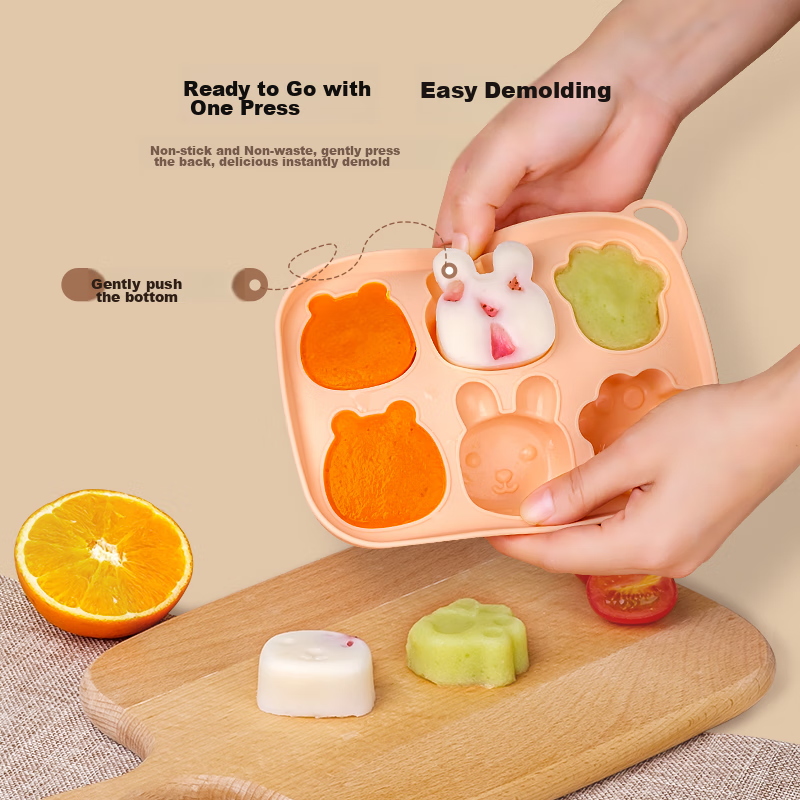 YEEHOO Baby Food Mold Steamed Cake Mold, Steaming Infant Silicone Ice Cube Tray,...