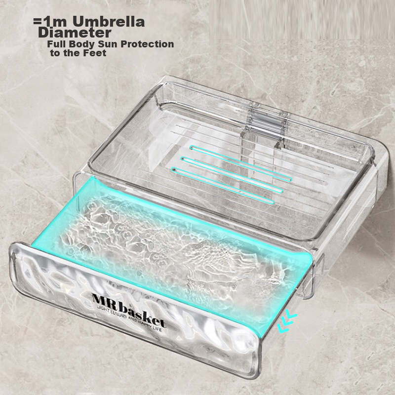 Youjia Liangpin No-Drill Soap Dish, Draining Soap Rack, Wall-Mounted Bathroom So...