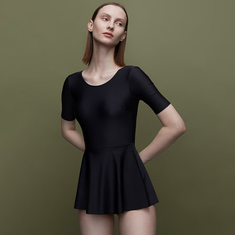 Yizi Women's Conservative One-Piece Swimsuit Dress-Style Swimwear, Hot Spring Sl...