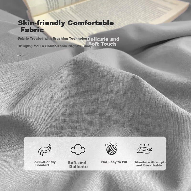 Yalu&Freedom 200*230cm Washed Cotton Flannel Duvet Cover Single 2x2.3m Double Do...