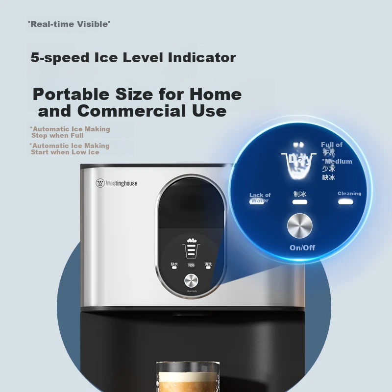 Westinghouse Ice Maker WH-30DN for Home and Commercial Use, Square Ice Cubes, La...