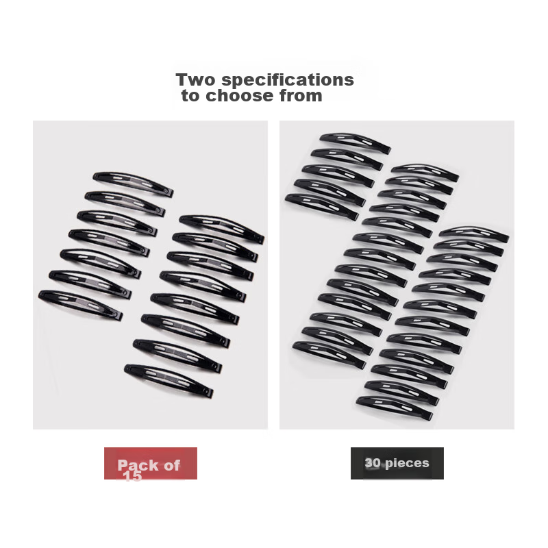 UPLUS Black Barrettes, 15 Pieces, Side Clips, Back of Head Clips, Bangs Clips, H...