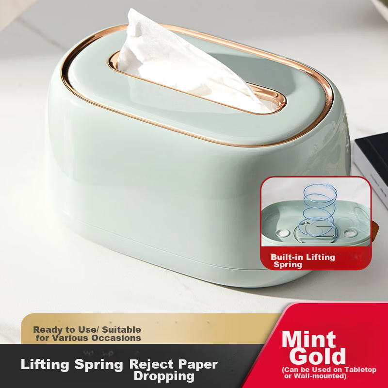 Youjia Liangpin Tissue Box, Living Room Napkin Holder, Storage Box with Spring,...