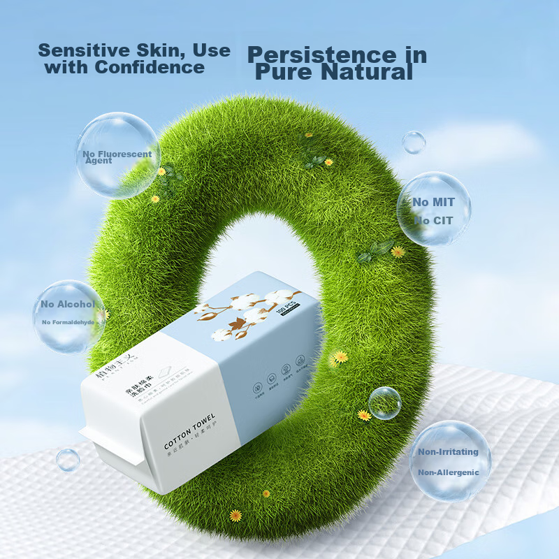 Plant-Based Facial Cleansing WipesPortable Disposable Soft Dry And Wet Dual-Use...