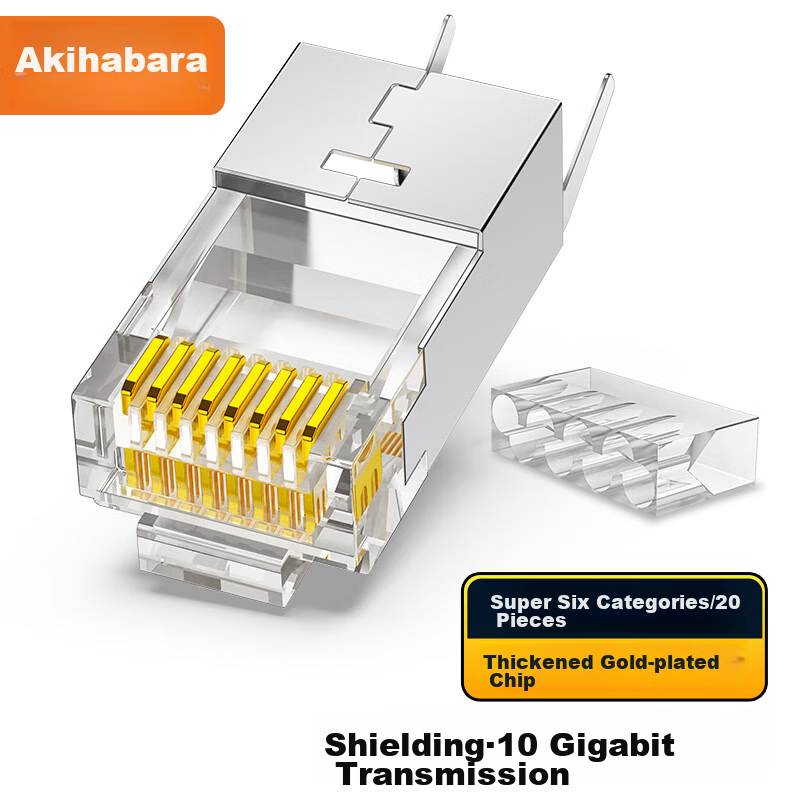 Akihabara, Cat6a Crystal Head, RJ45 Cat6a 10G Engineering-Grade Network Connecto...