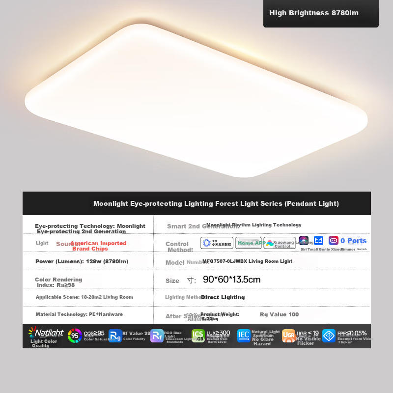 Moonlight Forest Light Suspended Lamp Full Spectrum Eye Protection Living Room C...