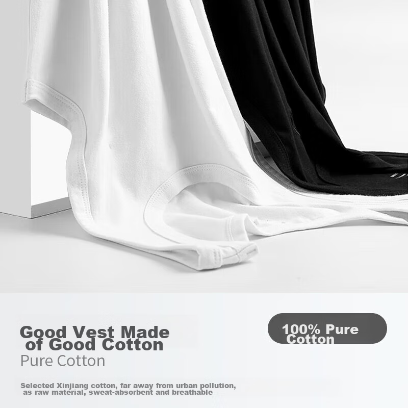 SEPTWOLVES Men's Cotton Versatile Athletic Tank Top, White, 3-Pack