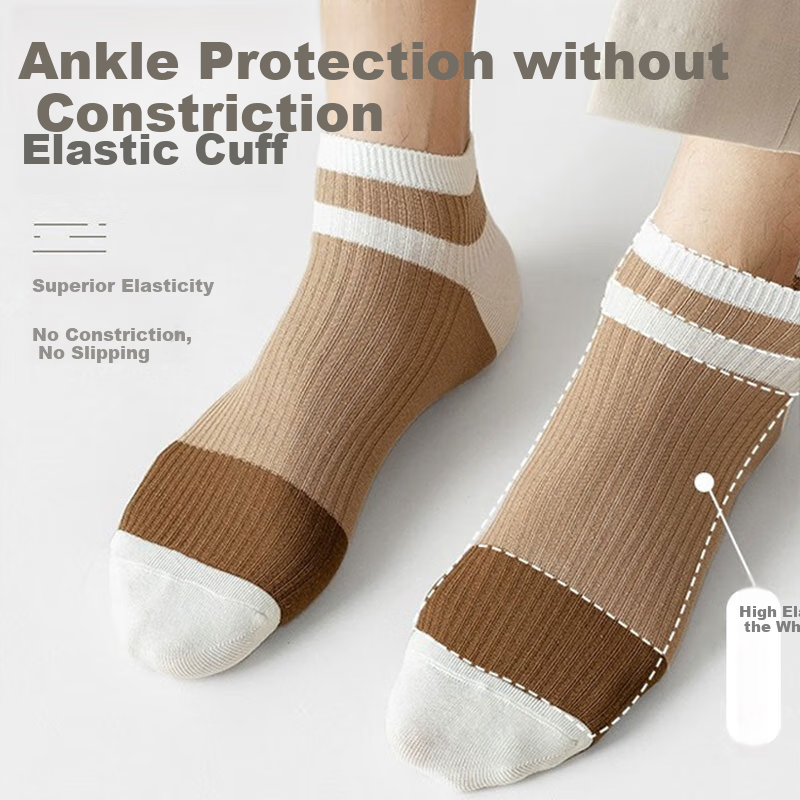 Yimian Men's Socks, Short Summer Thin Boat Socks, Low-Cut Sweat-Absorbing Breath...