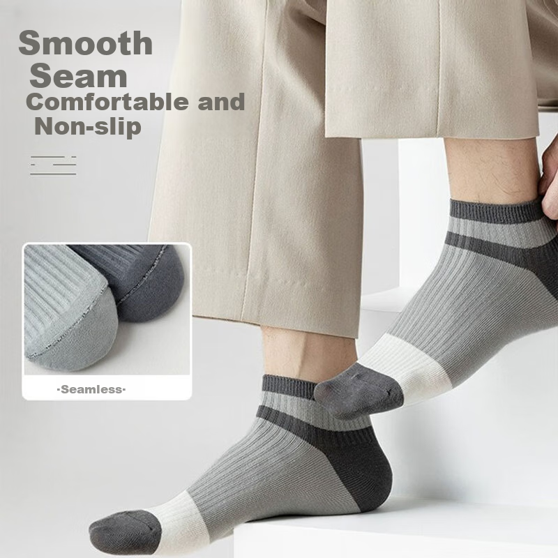 Yimian Men's Socks, Short Summer Thin Boat Socks, Low-Cut Sweat-Absorbing Breath...