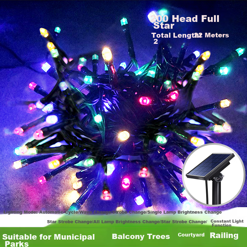 Yinglang Solar String Lights, Flashing Lights, Colorful Lights, Outdoor Garden A...