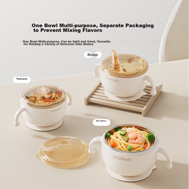 YEEHOO Baby Food Bowl with Straw for Soup, Rice Paste, Newborn Water Feeding, St...