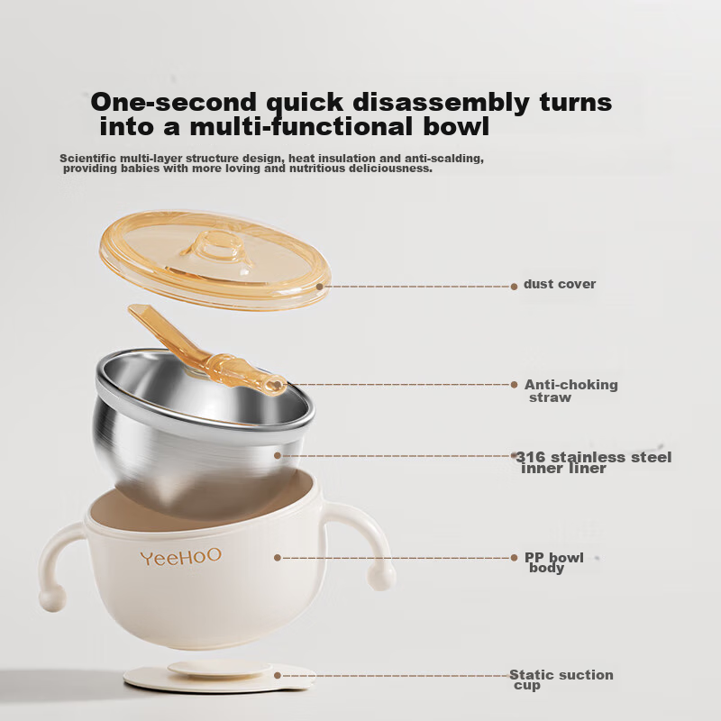 YEEHOO Baby Food Bowl with Straw for Soup, Rice Paste, Newborn Water Feeding, St...