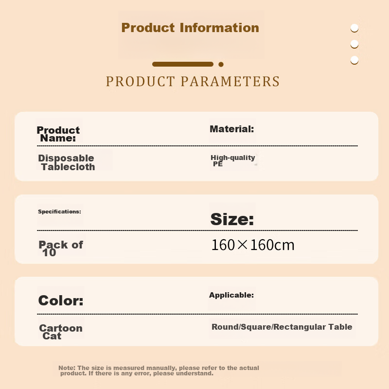 YOUAO Disposable Printed Tablecloths, 1.6 Meters, 10 Pieces, Camping Outdoor Pla...