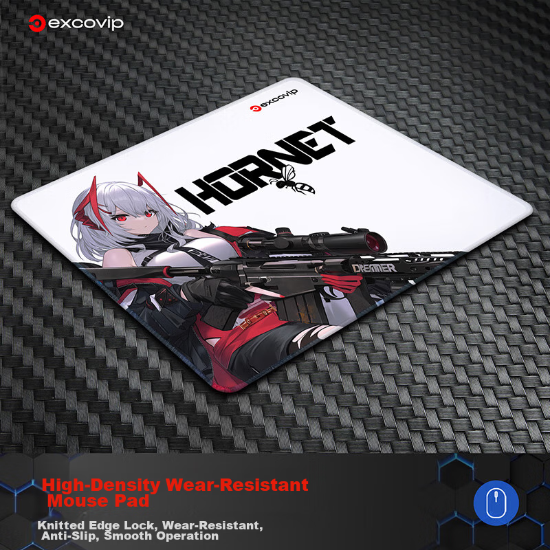 EXCO Flame Warrior Mouse Pad, Small Desk Mat, Locking Edge, Office And Gaming Co...