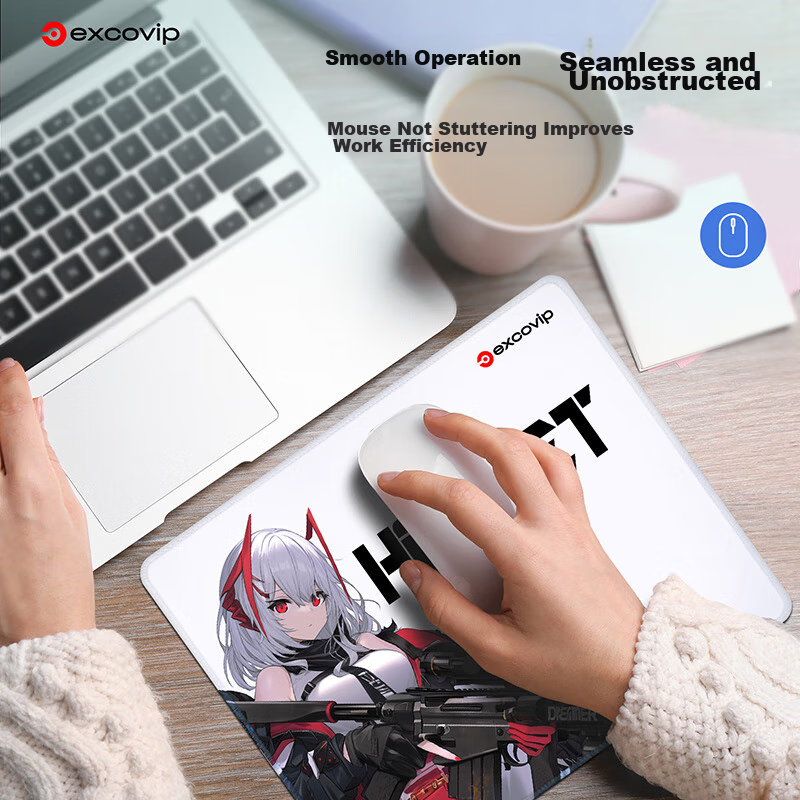 EXCO Flame Warrior Mouse Pad, Small Desk Mat, Locking Edge, Office And Gaming Co...