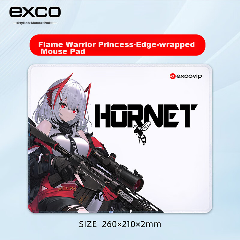 EXCO Flame Warrior Mouse Pad, Small Desk Mat, Locking Edge, Office And Gaming Co...