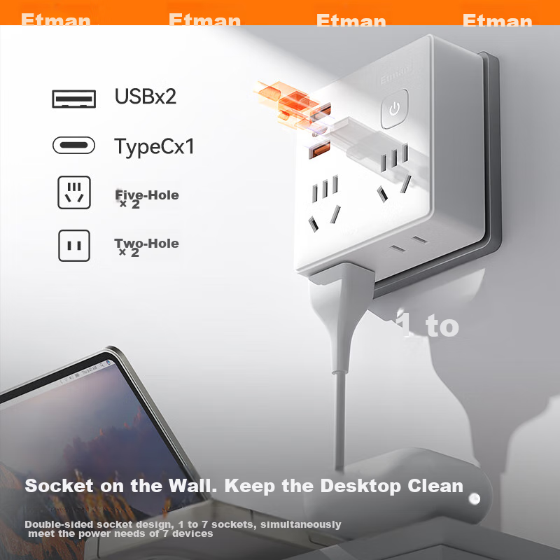 Inteman PD20W Fast Charging 86-Type Socket Adapter/Converter Plug/USB+Type-C Cha...