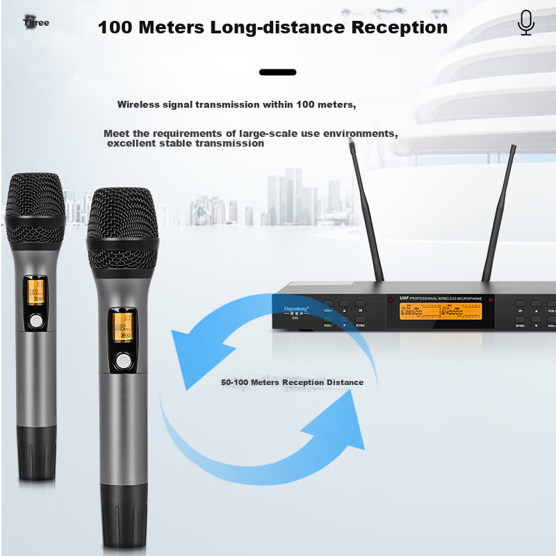 Depusheng Wireless Microphone System, Professional One-To Microphones, for Home...