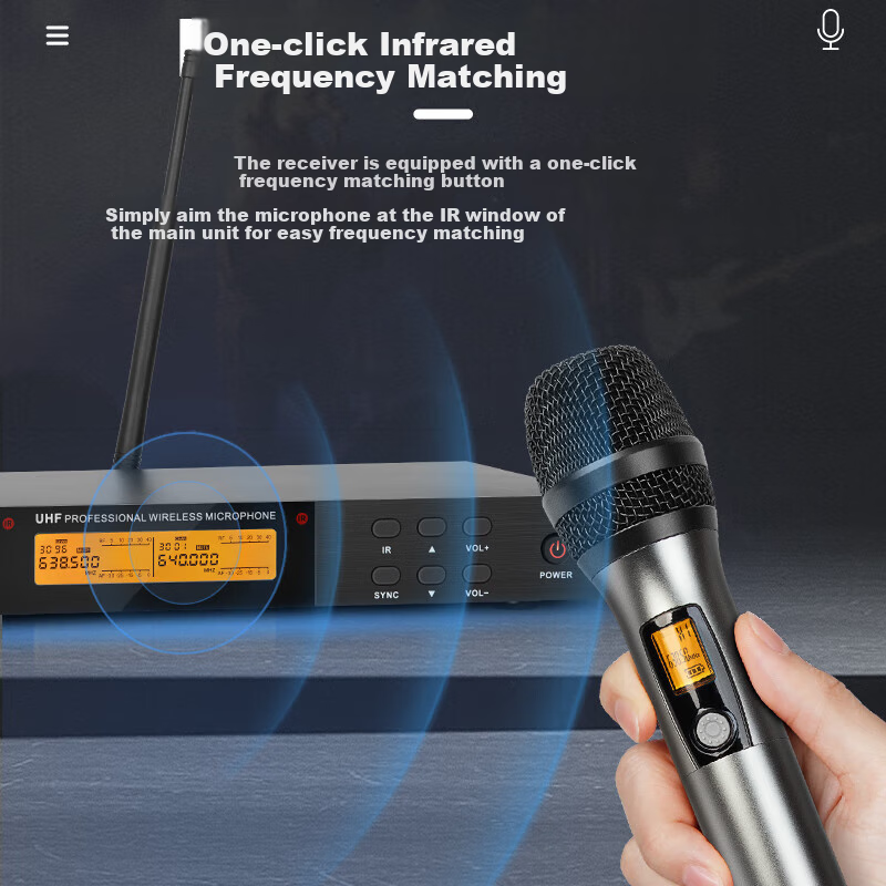 Depusheng Wireless Microphone System, Professional One-To Microphones, for Home...