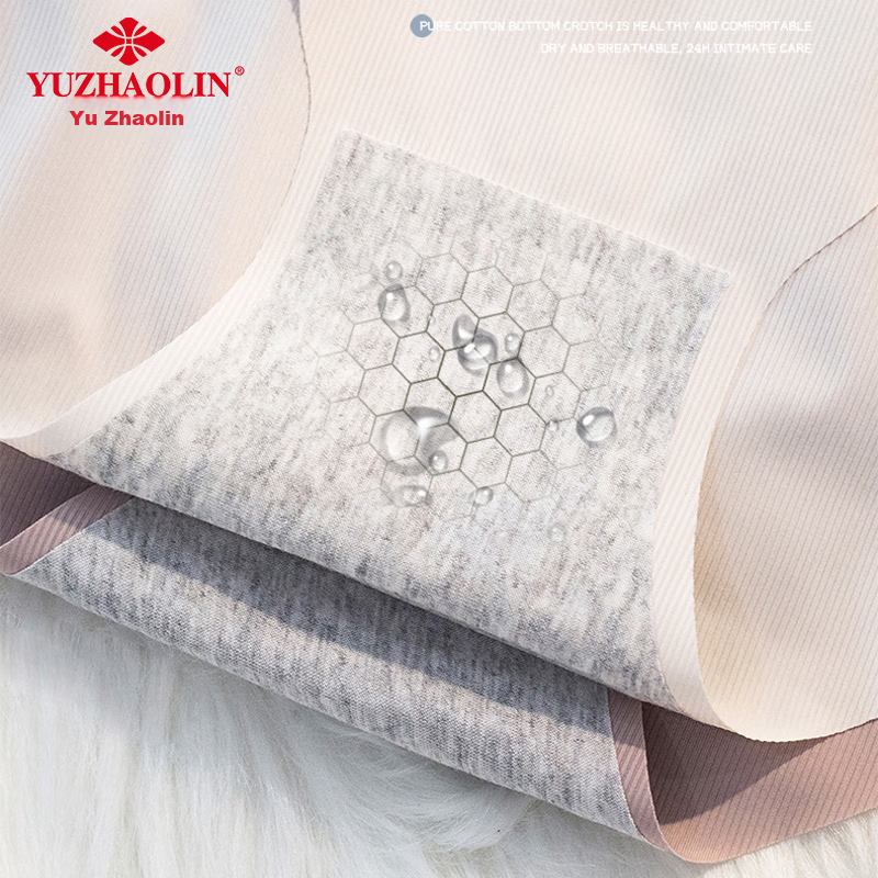 YUZHAOLIN Women's Underwear, Pure Cotton Antibacterial Crotch, Solid Color Mid-R...