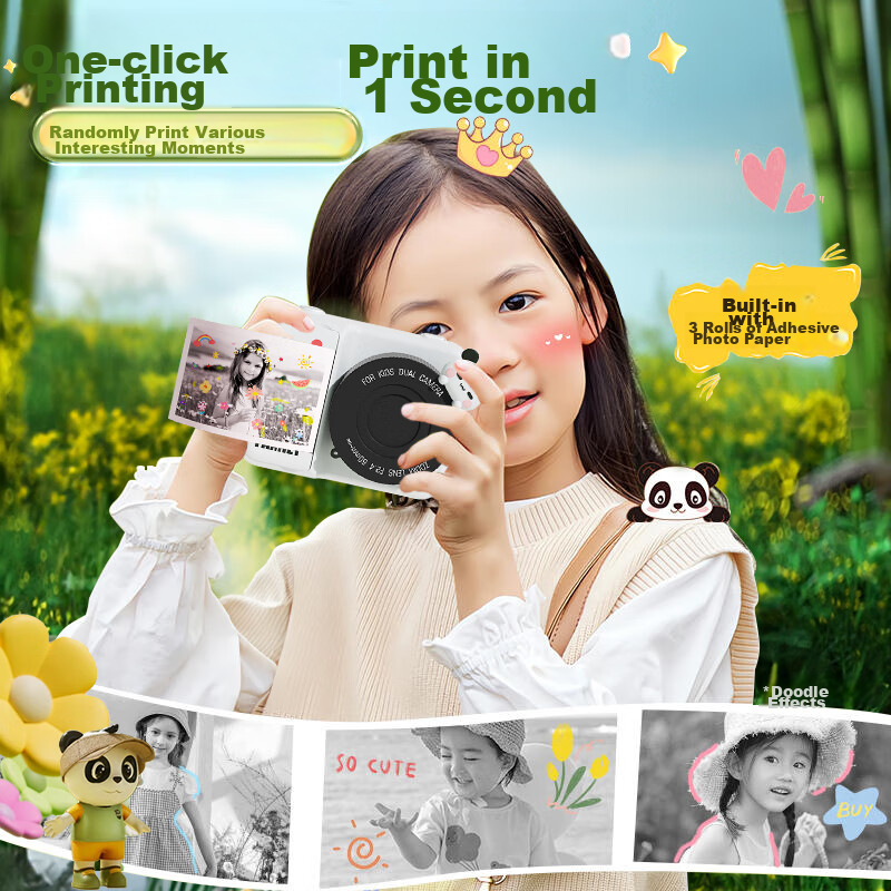 Zhihui Cartoon Instant Camera for Kids, Printable Camera, Christmas And Birthday...