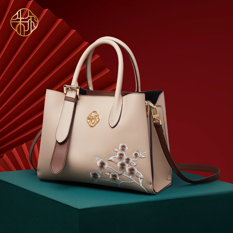 ZOOLER Handbag, Women's Bag, Chinese-Style Embroidery, Leather Tote Bag, Ladies'...