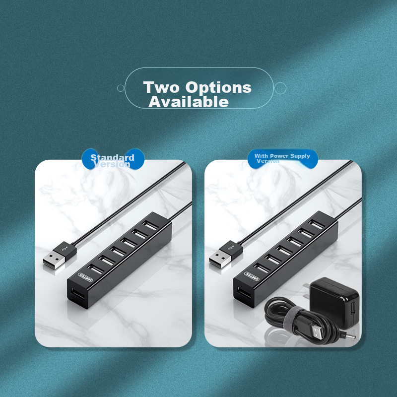 UNITEK USB Hub, One-To High-Speed Expansion, 7 Ports 2.0 HUB Concentrator, Expan...
