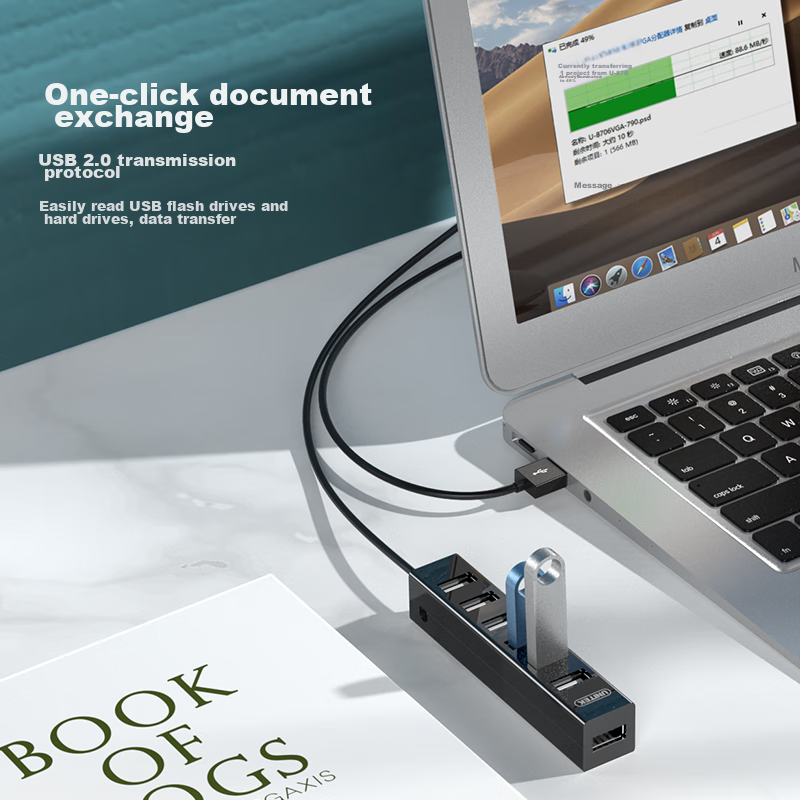 UNITEK USB Hub, One-To High-Speed Expansion, 7 Ports 2.0 HUB Concentrator, Expan...