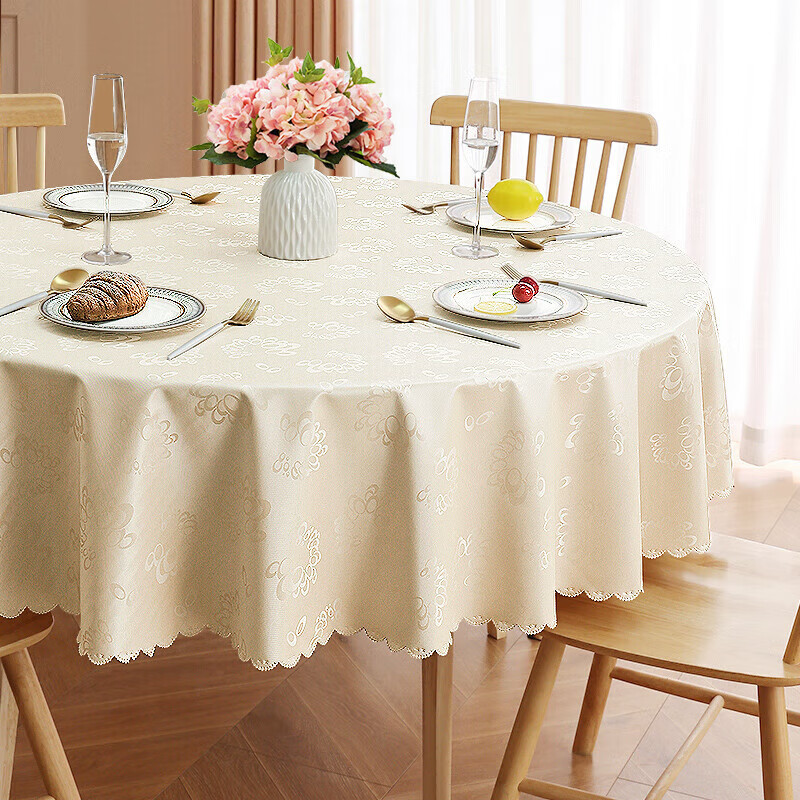 Love Forever Round Tablecloth PVC Waterproof Thickened Hotel Round Tablecloth Wi...