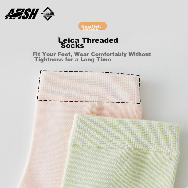 A FISH Women's Socks, 7A Grade Antibacterial And Odor-Resistant Cotton Socks, Sp...