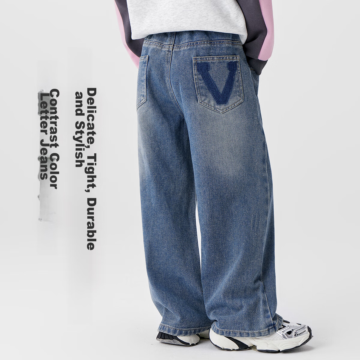 Zuoxi Girls' Jeans, Children's Pants, Straight-Leg Trousers, 2025 New Style, for...